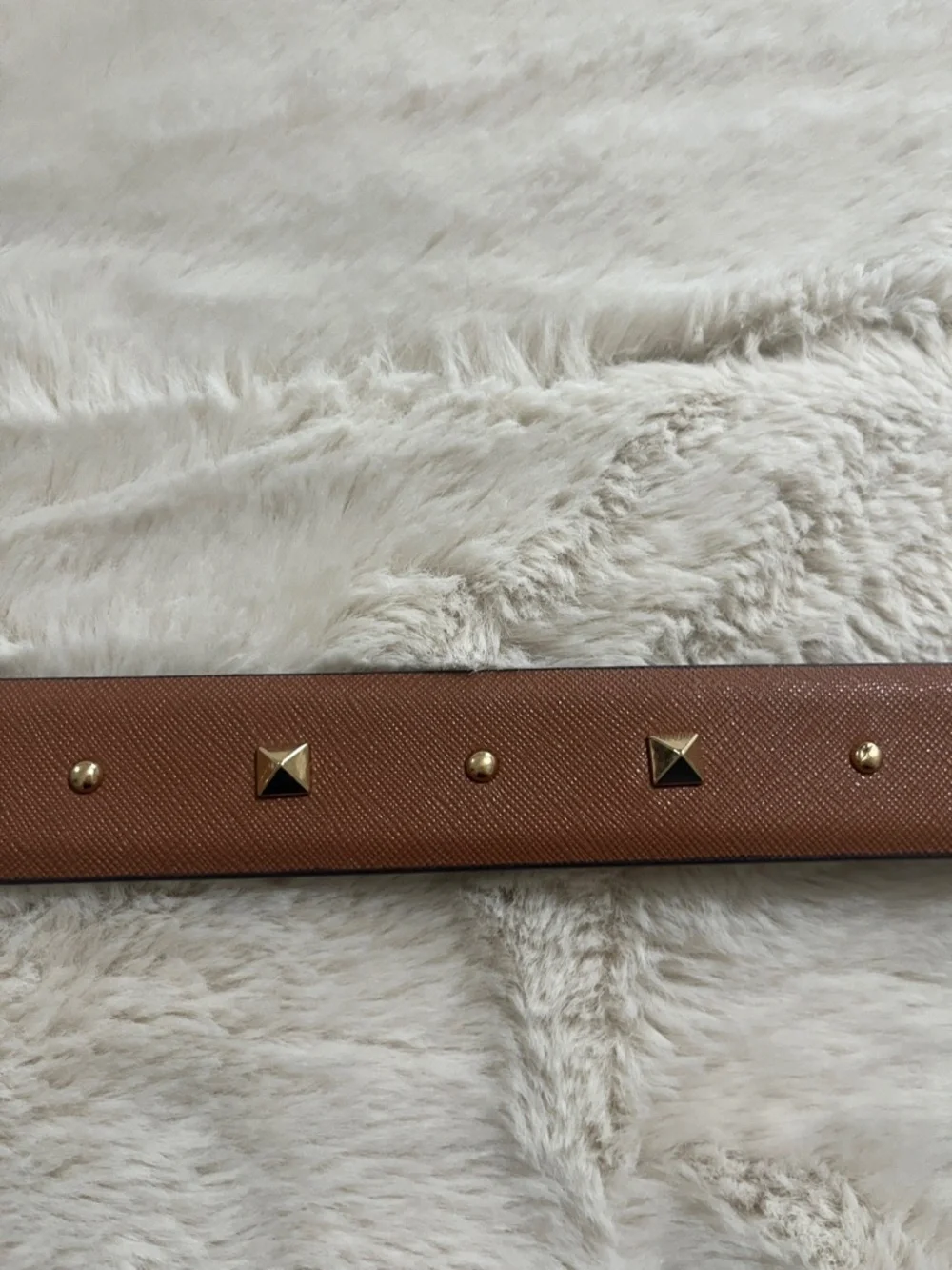 Michael Kors Brown Leather MK Circle Logo Belt with Gold Buckle - Picture 3 of 5
